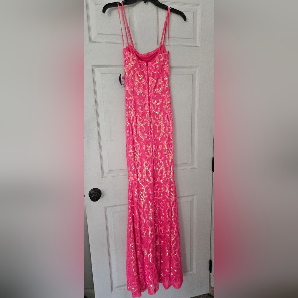 Windsor Vibrant Pink Dress with Gold Sequins